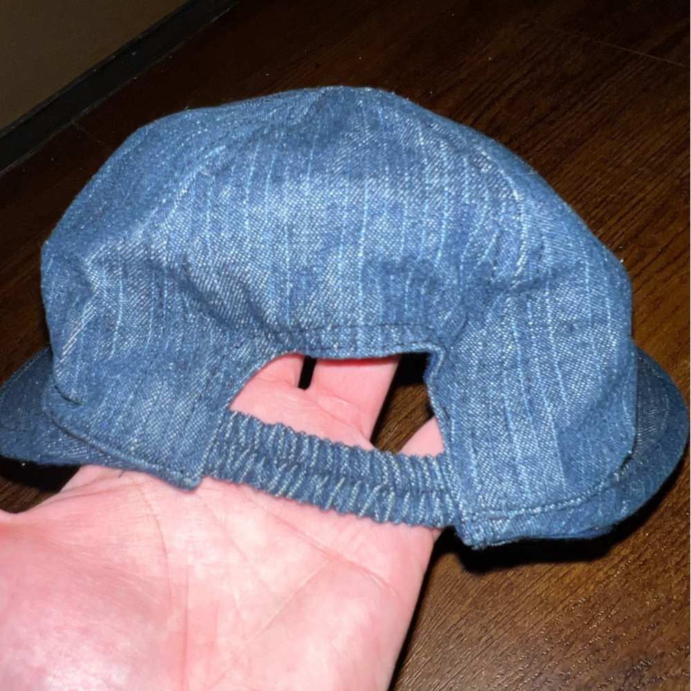 Vintage Blue Denim Bow Outdoor Casual Retro Hat Elastic Band One Size - Picture 5 of 7